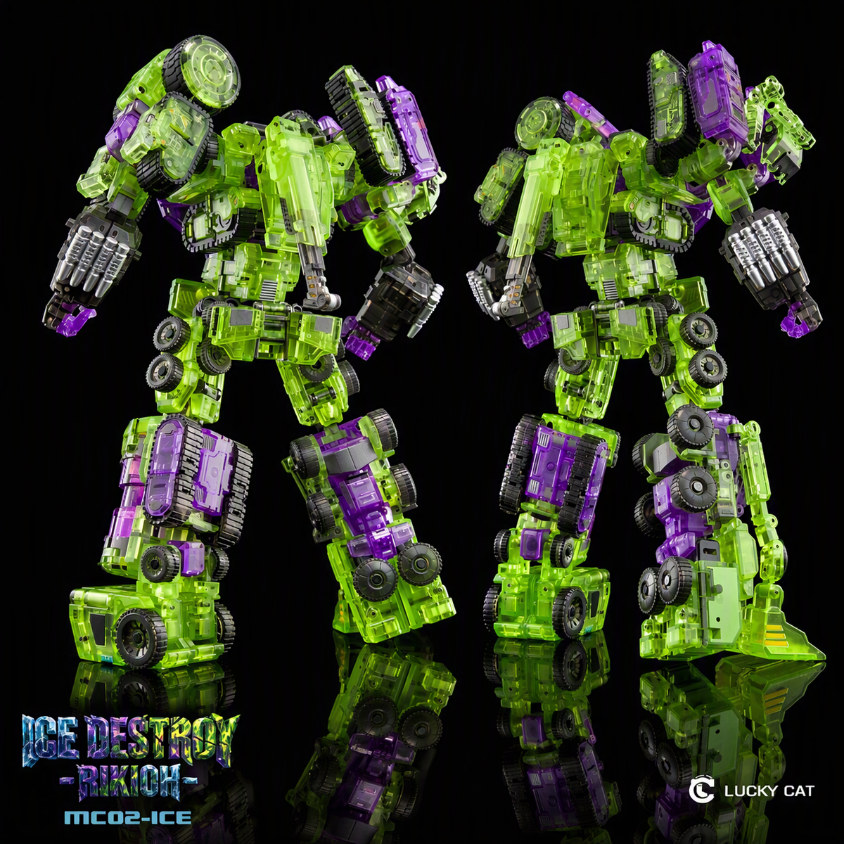 Lucky Cat MC-02 ICE Frost Giant Clear Devastator Combiner Box Set [Pre-Order Deposit] - Detailed View 2