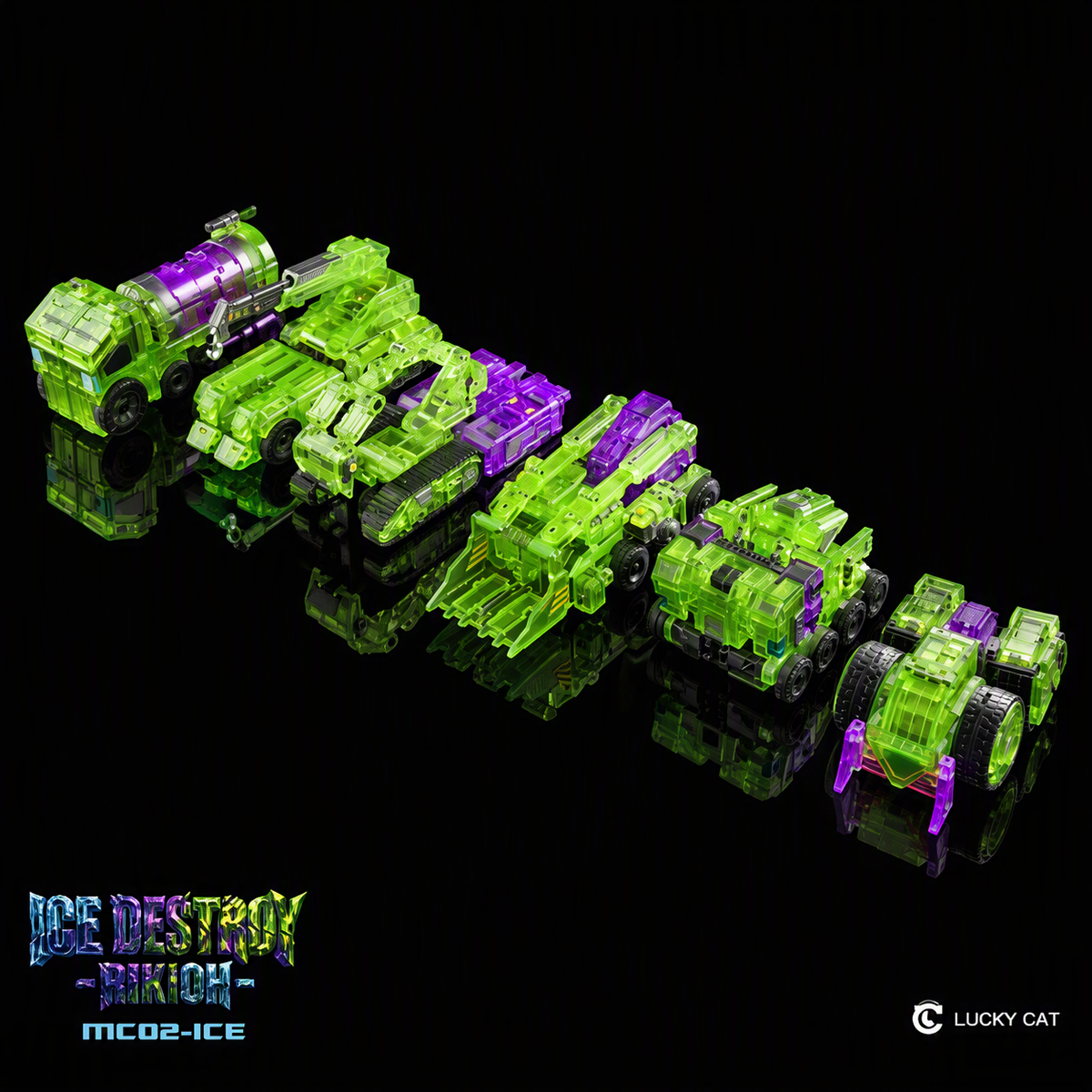 Lucky Cat MC-02 ICE Frost Giant Clear Devastator Combiner Box Set [Pre-Order Deposit] - Detailed View 4