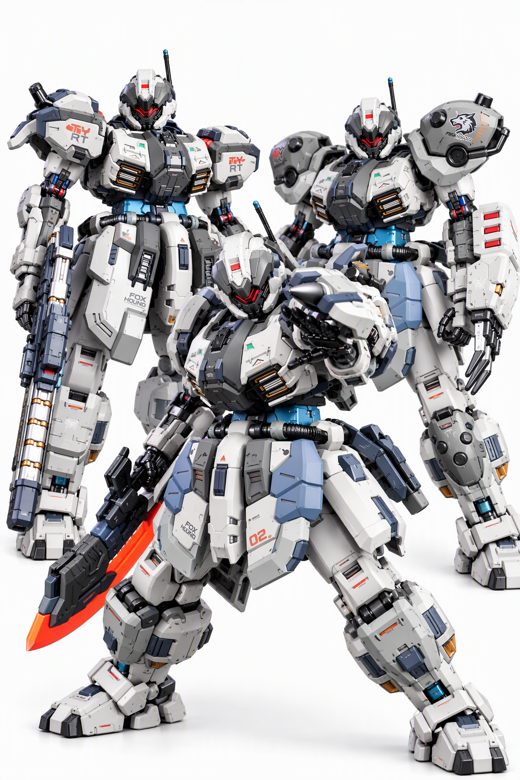 MOSHOW Toys Progenitor Effect Foxhound Tyrant Butcher II 3-in-1 Combo Set - Full Armored Trio Display