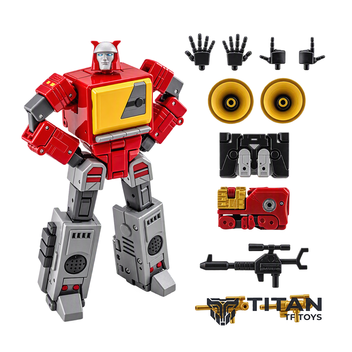 Newage H62 Louie Blaster with Ramhorn & Rewind G1 Legends Scale Action Figure - Official Product Photo