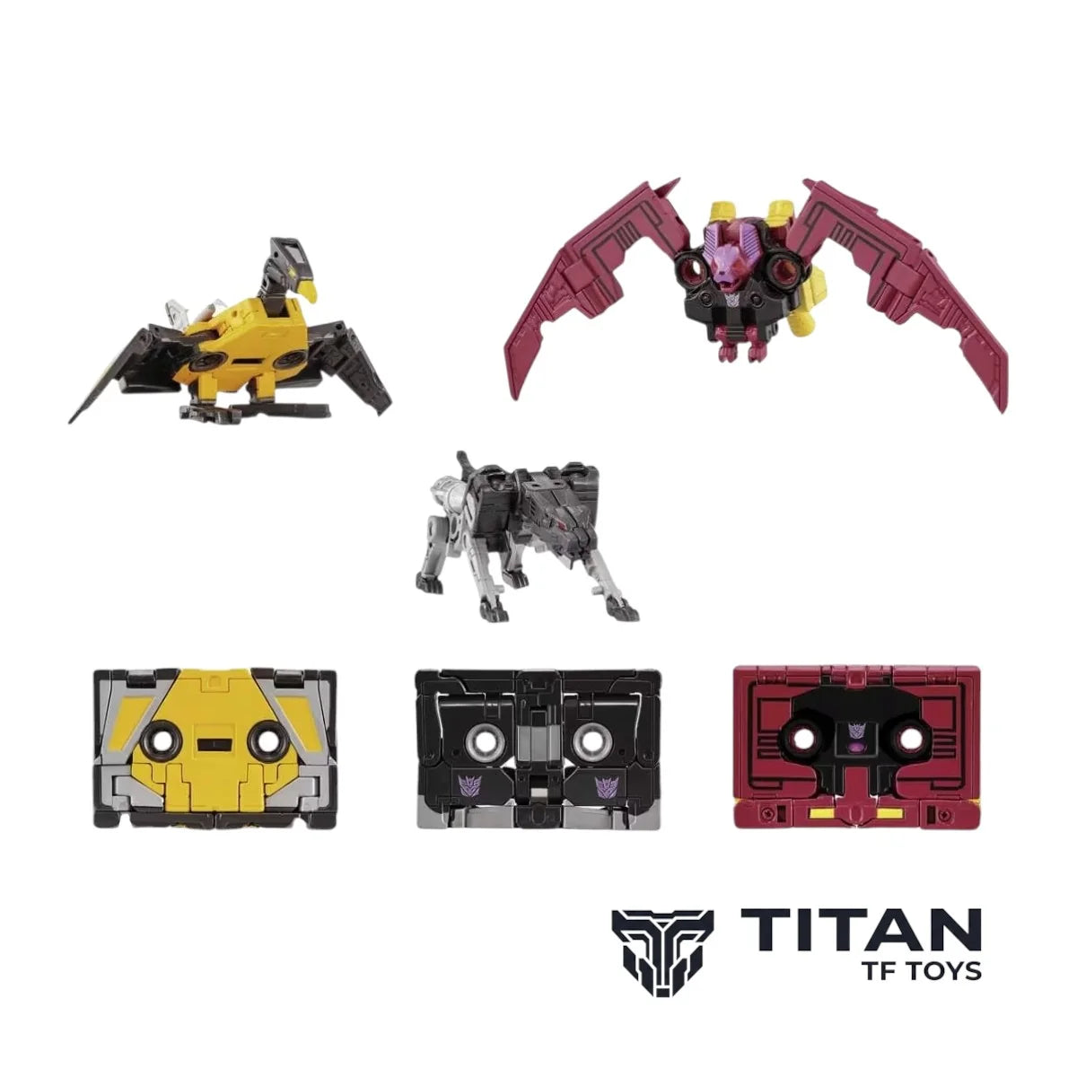 Takara Tomy Transformers MPG-22 Ravage Buzzsaw Ratbat Tape Set [Pre-Order Deposit] - View 1