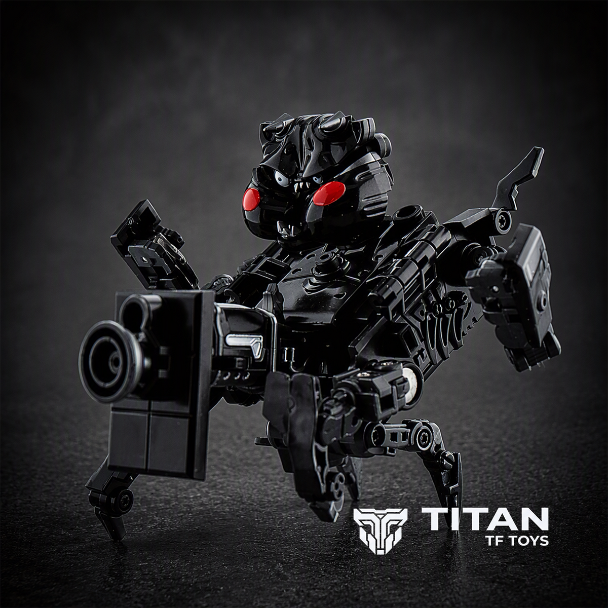 ToyWolf W-02B Dirty General Water Head Urinal Transforming Figure Black Edition - Detailed View 2