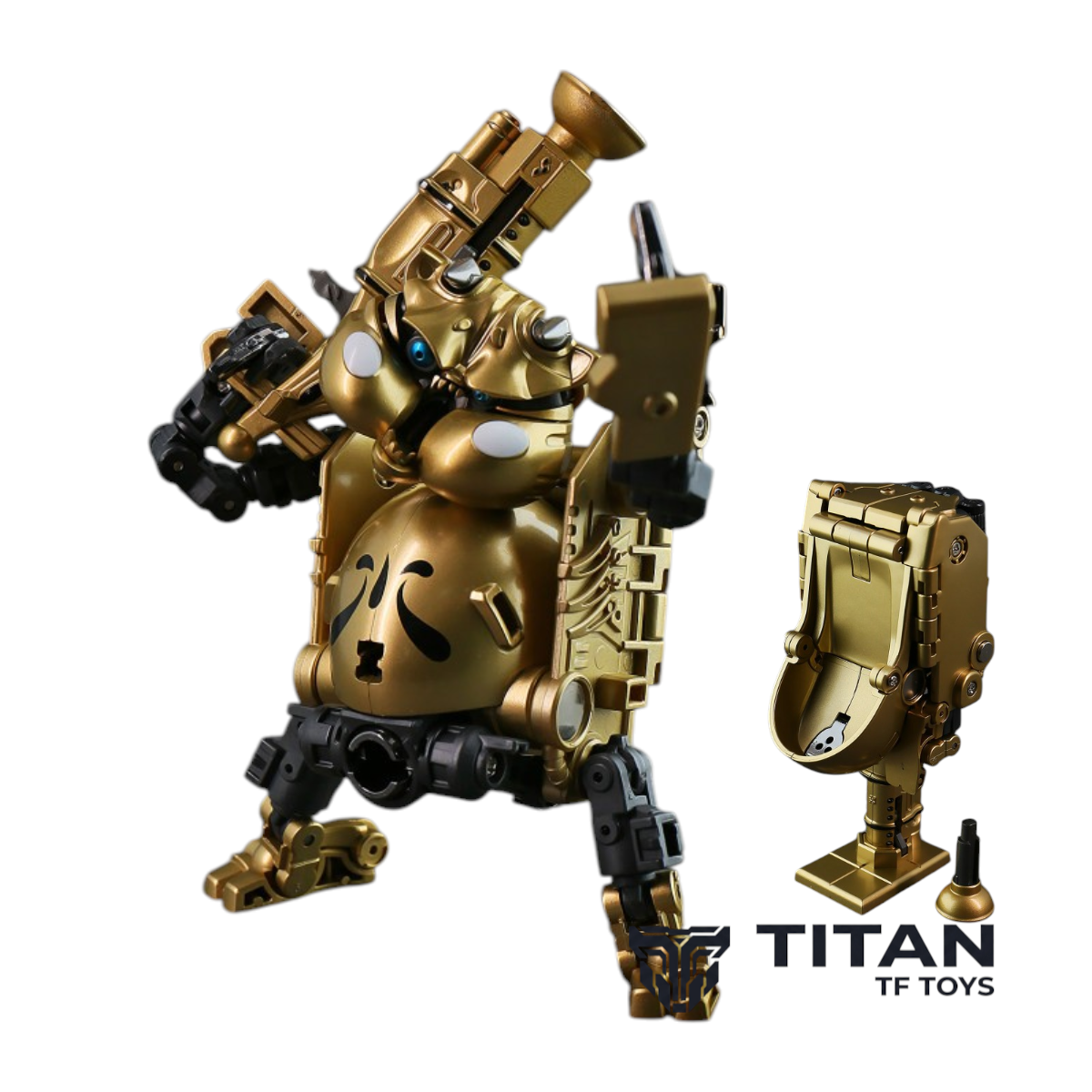 ToyWolf W-02G Dirty General Water Head Urinal Transforming Figure Gold Edition - Official Product Photo
